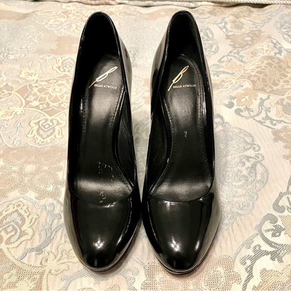 BRIAN ATWOOD Platform Heels BLACK Patent Leather - Sz 9 (EU 40) Very nice! - Picture 7 of 9